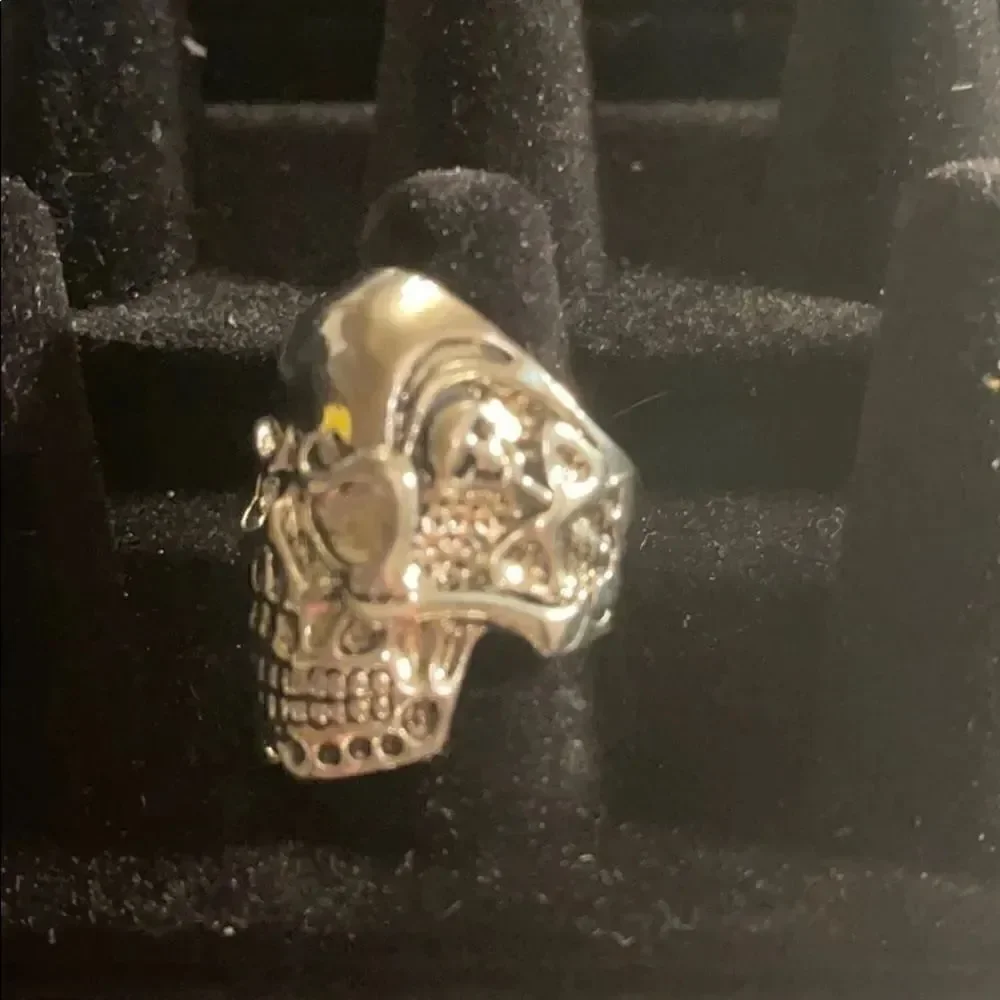 2 for 20 New silver skull biker ring